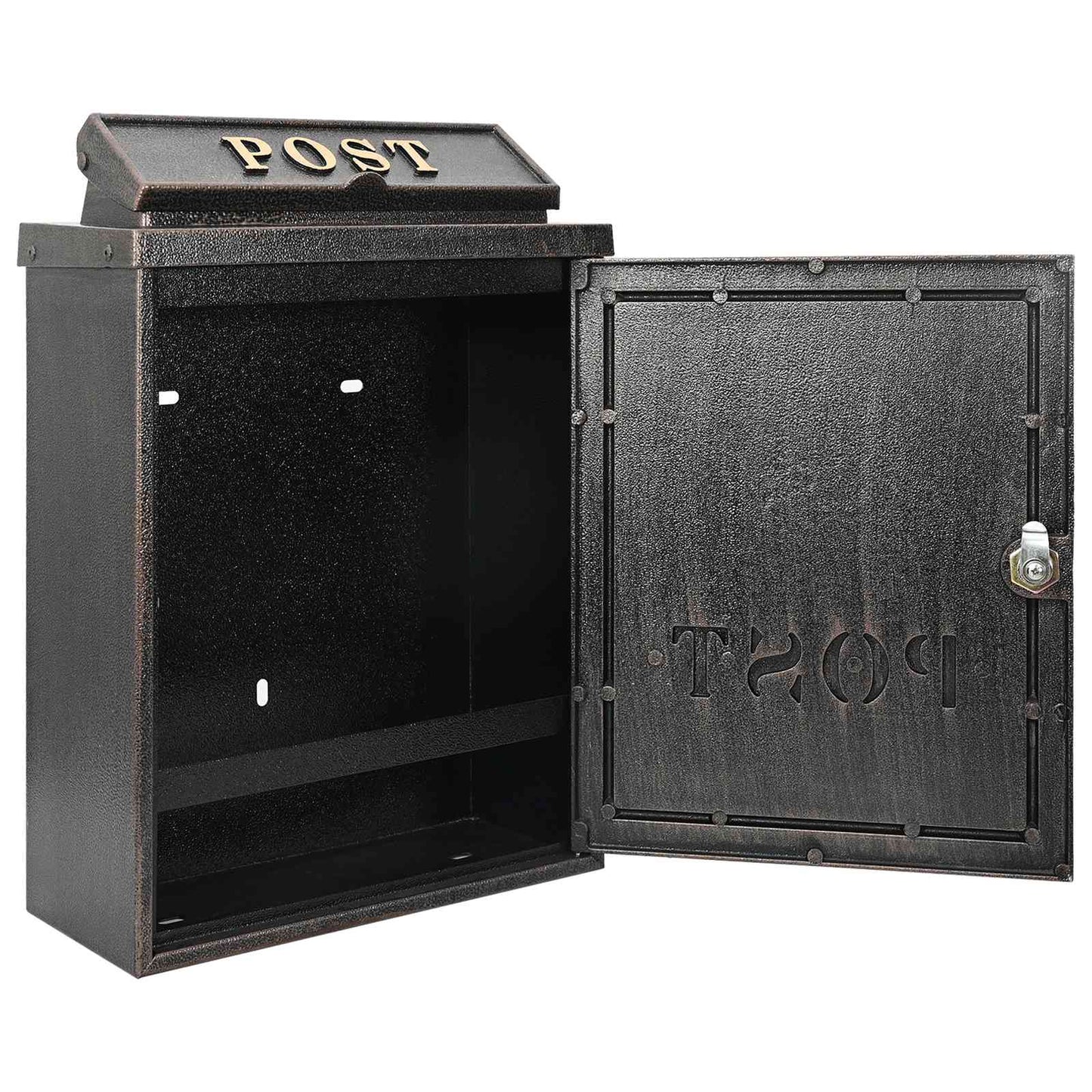 vidaXL Επιτοίχιος Ταχυδρομικός Κάδος με πόρτα Μπρονζέ 29 x 13 x 41 εκ.