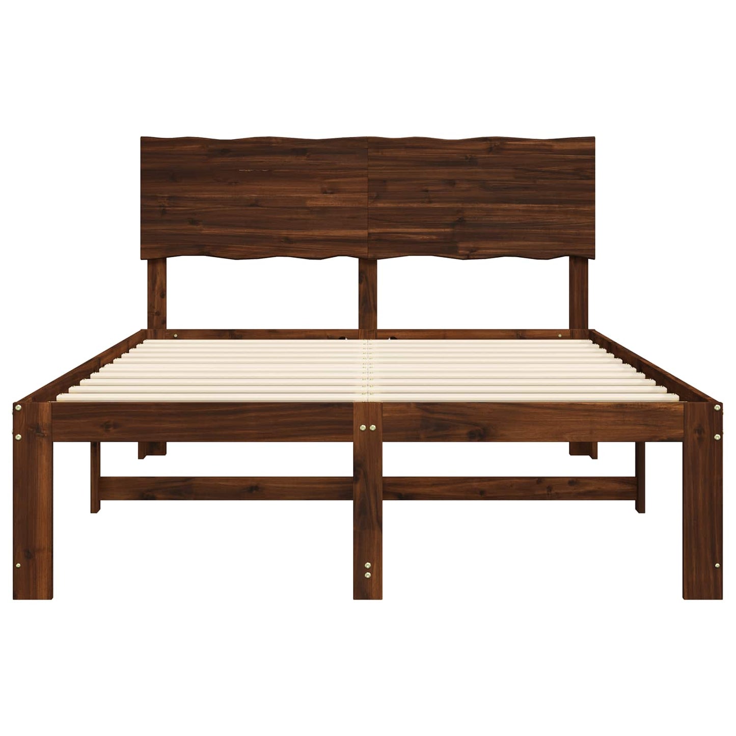 vidaXL Διπλό Κρεβάτι με Κεφαλάρι ROSTOCK Σκούρο Καφέ 150 x 200 cm