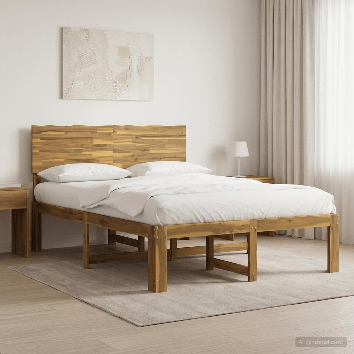 vidaXL Διπλό Κρεβάτι με Κεφαλάρι ROSTOCK Λευκό 160 x 200 cm