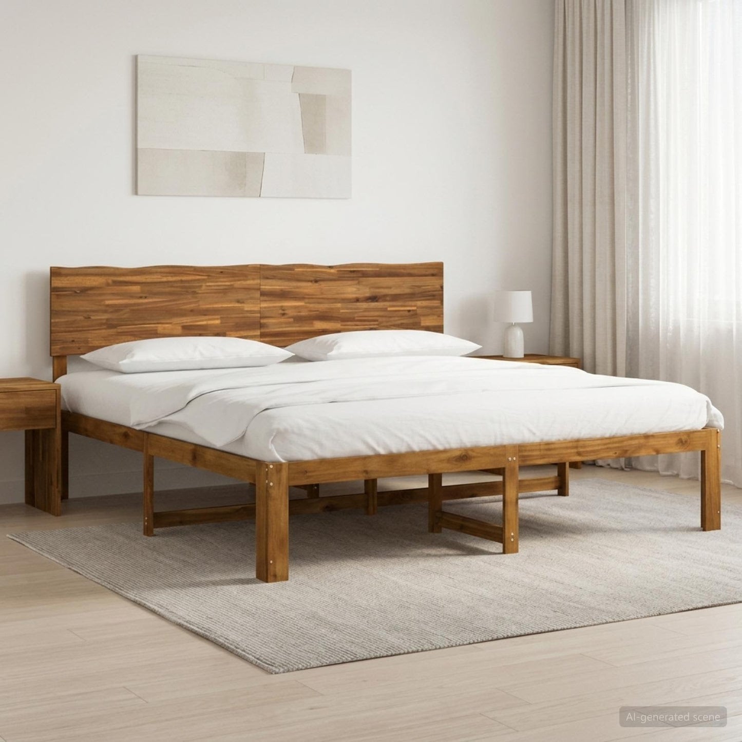 vidaXL Διπλό Κρεβάτι με Κεφαλάρι ROSTOCK Φυσικό 180 x 200 cm