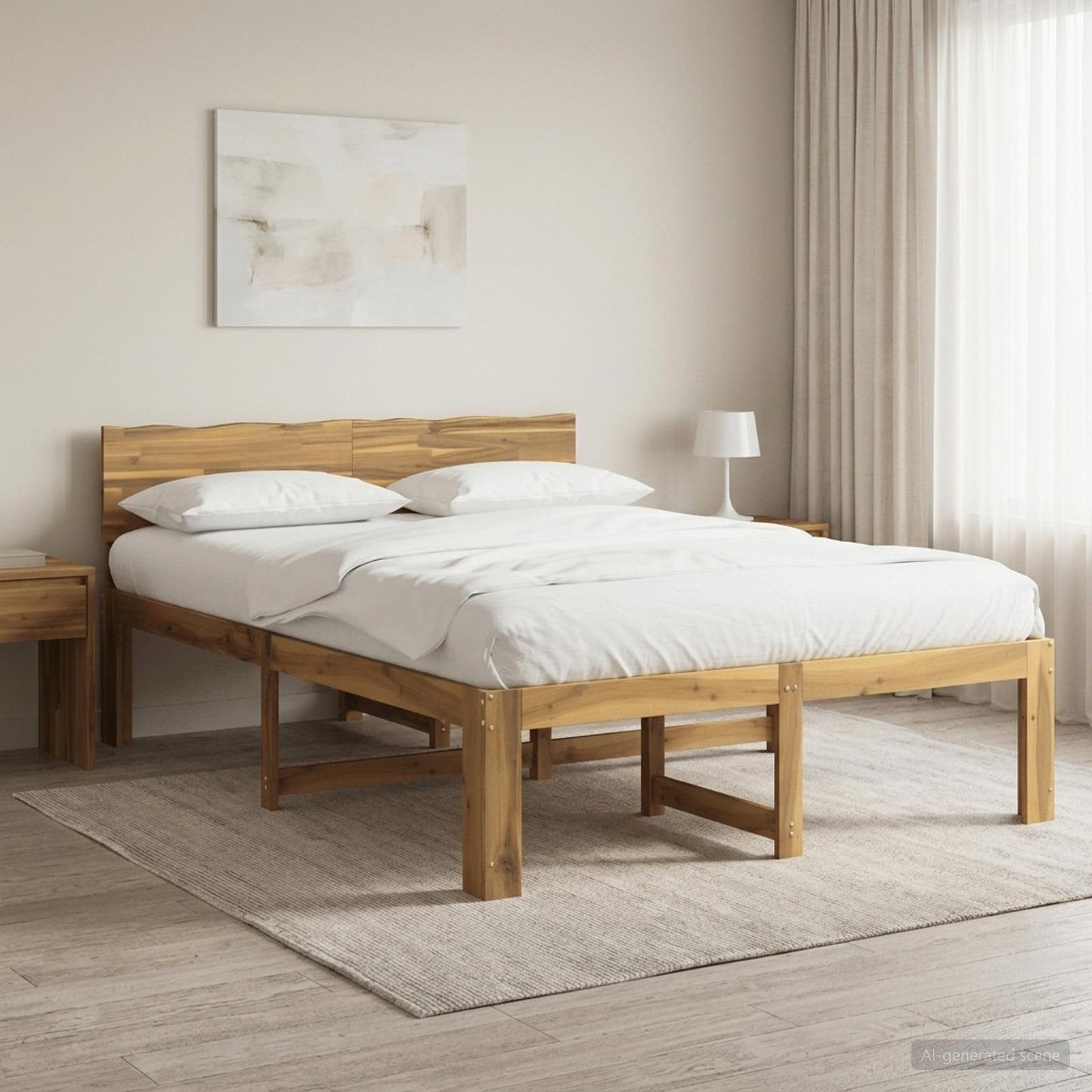 vidaXL Διπλό Κρεβάτι με Κεφαλάρι ROSTOCK Λευκό 160 x 200 cm