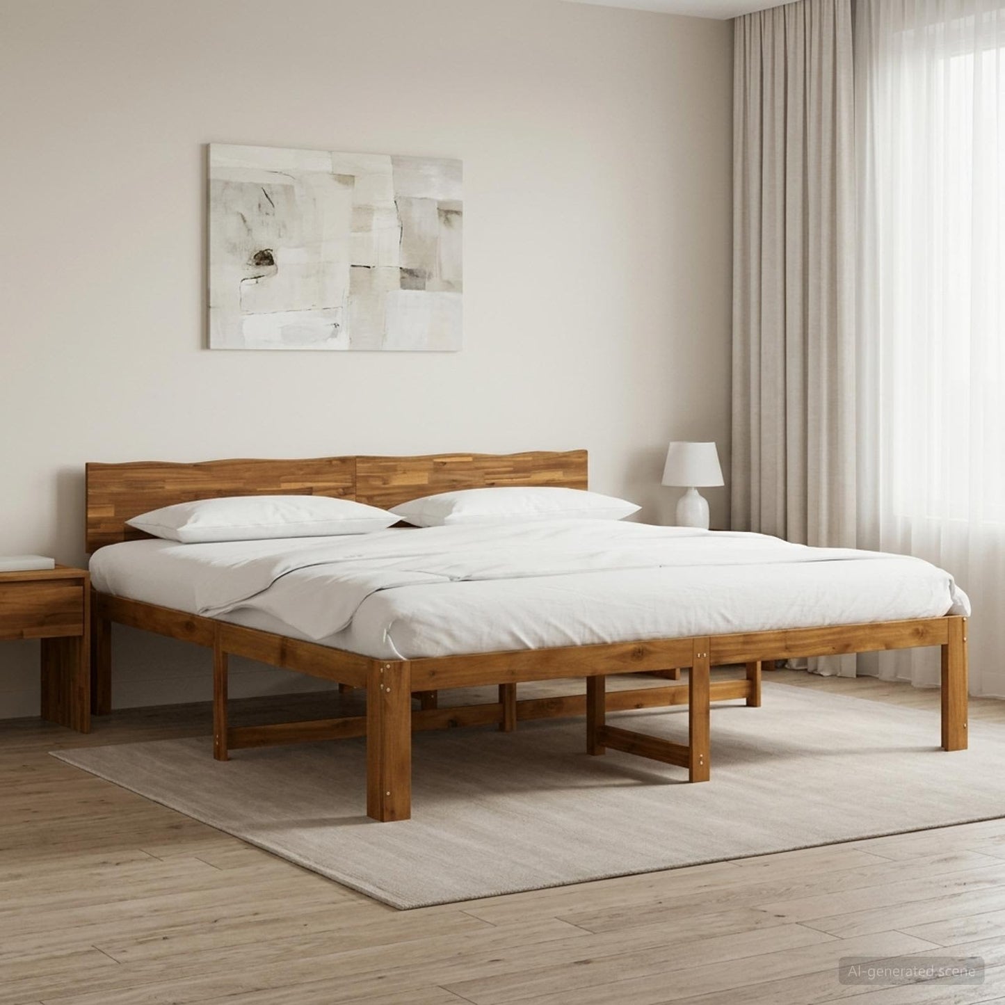 vidaXL Διπλό Κρεβάτι με Κεφαλάρι ROSTOCK Φυσικό 180 x 200 cm