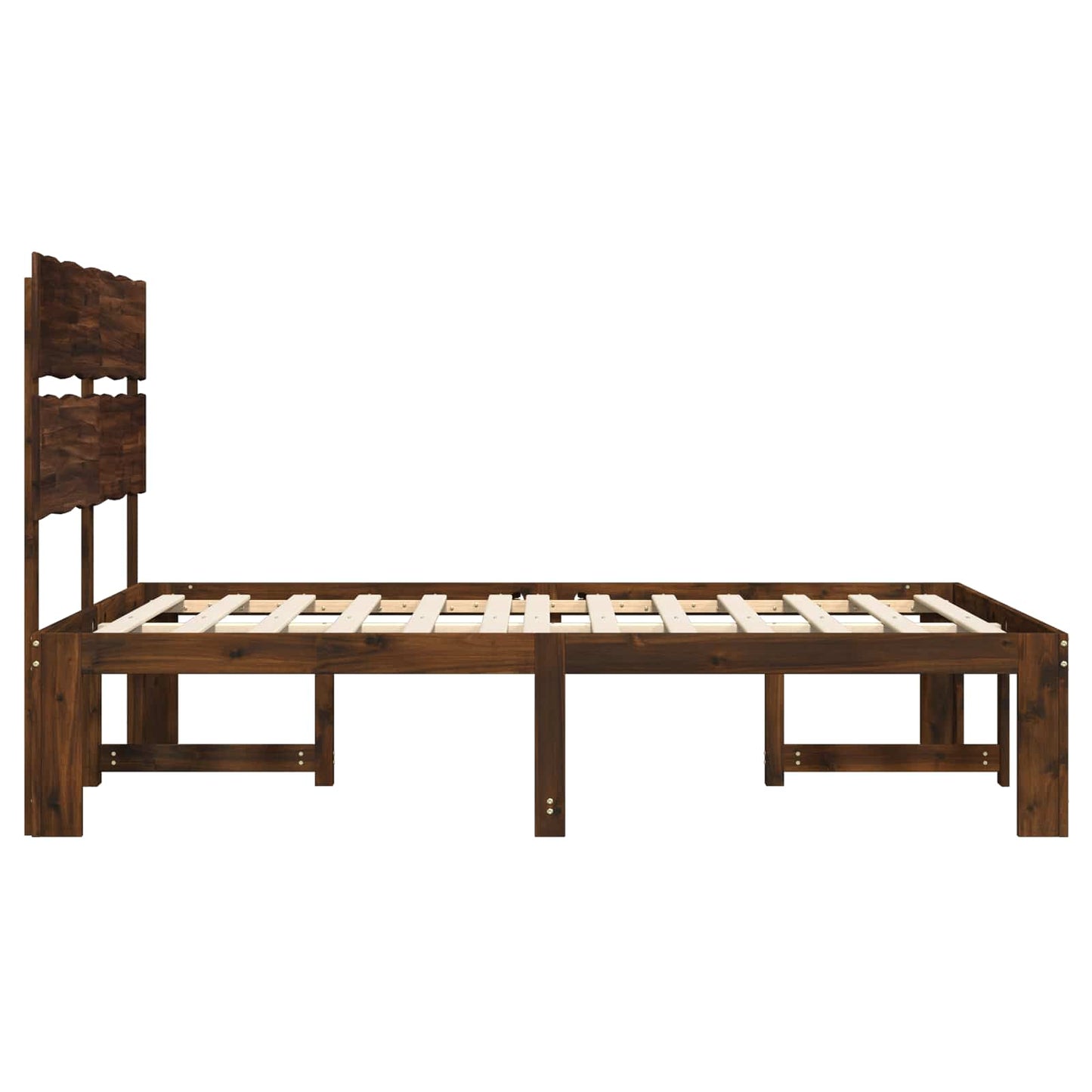 vidaXL Διπλό Κρεβάτι με Κεφαλάρι ROSTOCK Σκούρο Καφέ 120 x 200 cm