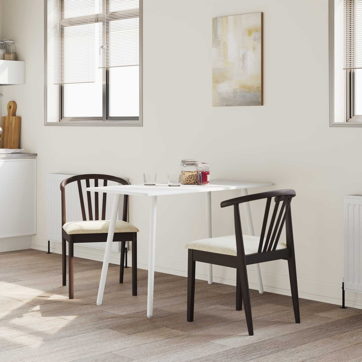 vidaXL Καρέκλα τραπεζαρίας 2 pcs Ανοιχτό Καφέ και Ανοιχτό