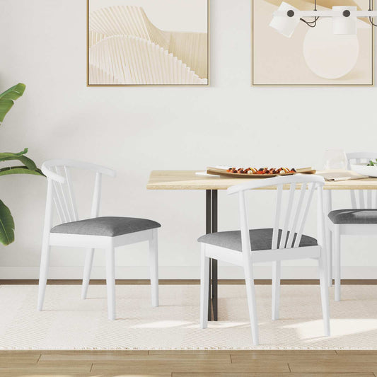 vidaXL Καρέκλα τραπεζαρίας 2 pcs Λευκό και Γκρι Καθαρό Καουτσούκ