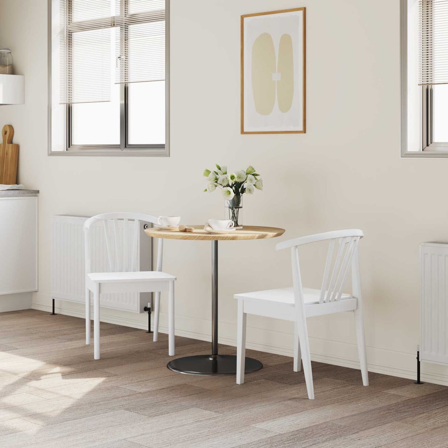 vidaXL Καρέκλα τραπεζαρίας 2 pcs Λευκό Καθαρό Καουτσούκ