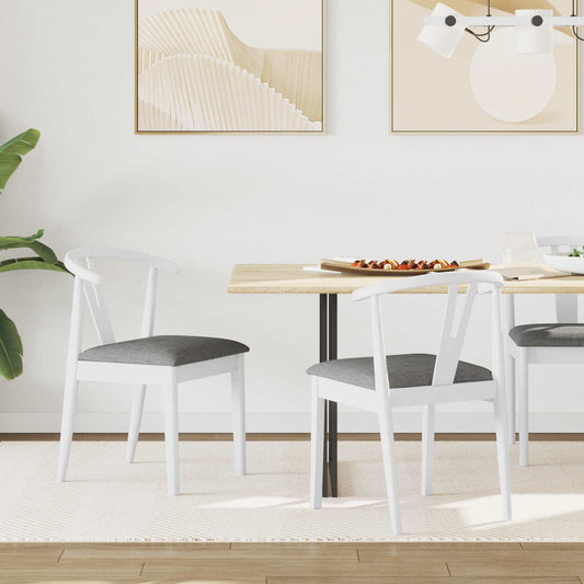 vidaXL Καρέκλα τραπεζαρίας 2 pcs Λευκό και Γκρι Στερεό Ξύλο Ραβέντι