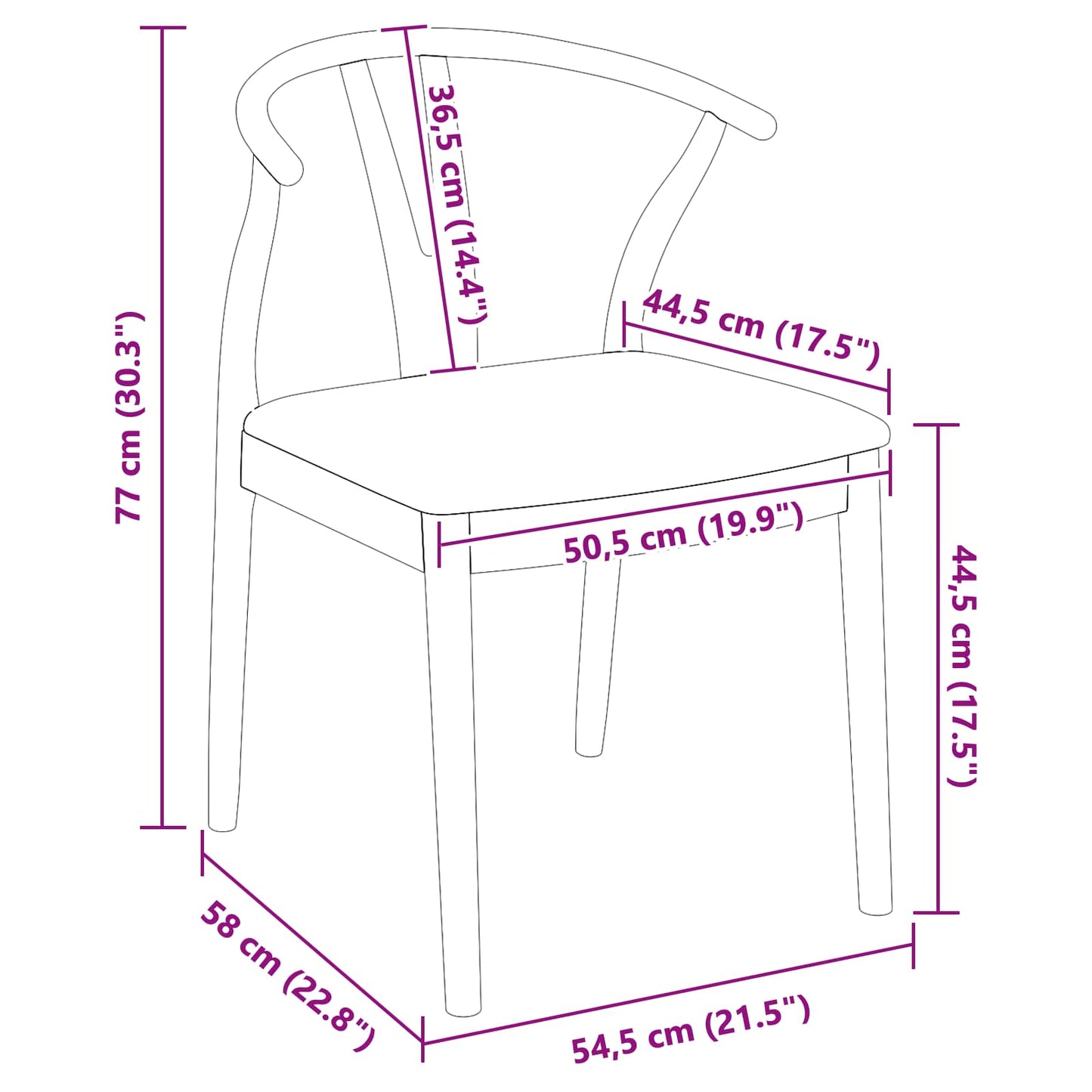vidaXL Καρέκλα τραπεζαρίας 2 pcs Λευκό και Καφέ Στερεό Ξύλο Ραβέντι