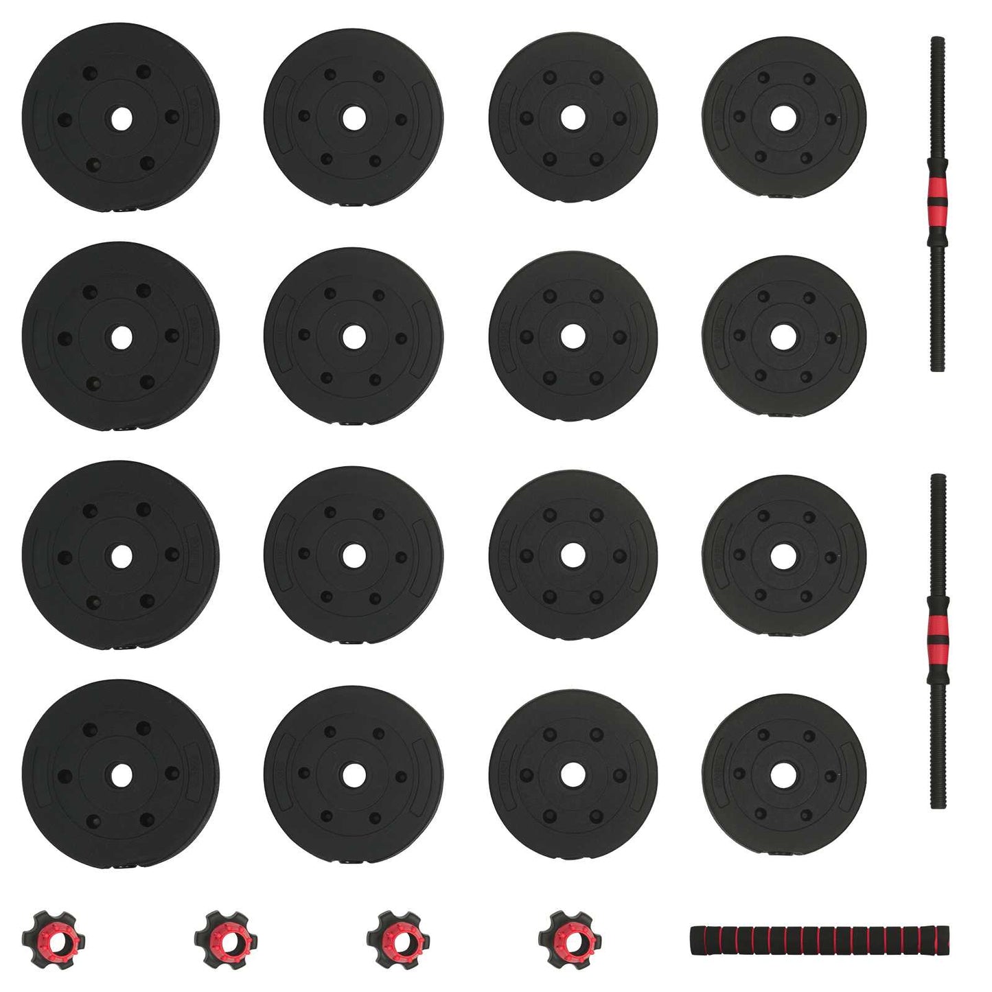 vidaXL Σετ Αλτήρα 2 σε 1 Μαύρο και Κόκκινο 121 x 19,5 x 19,5 cm