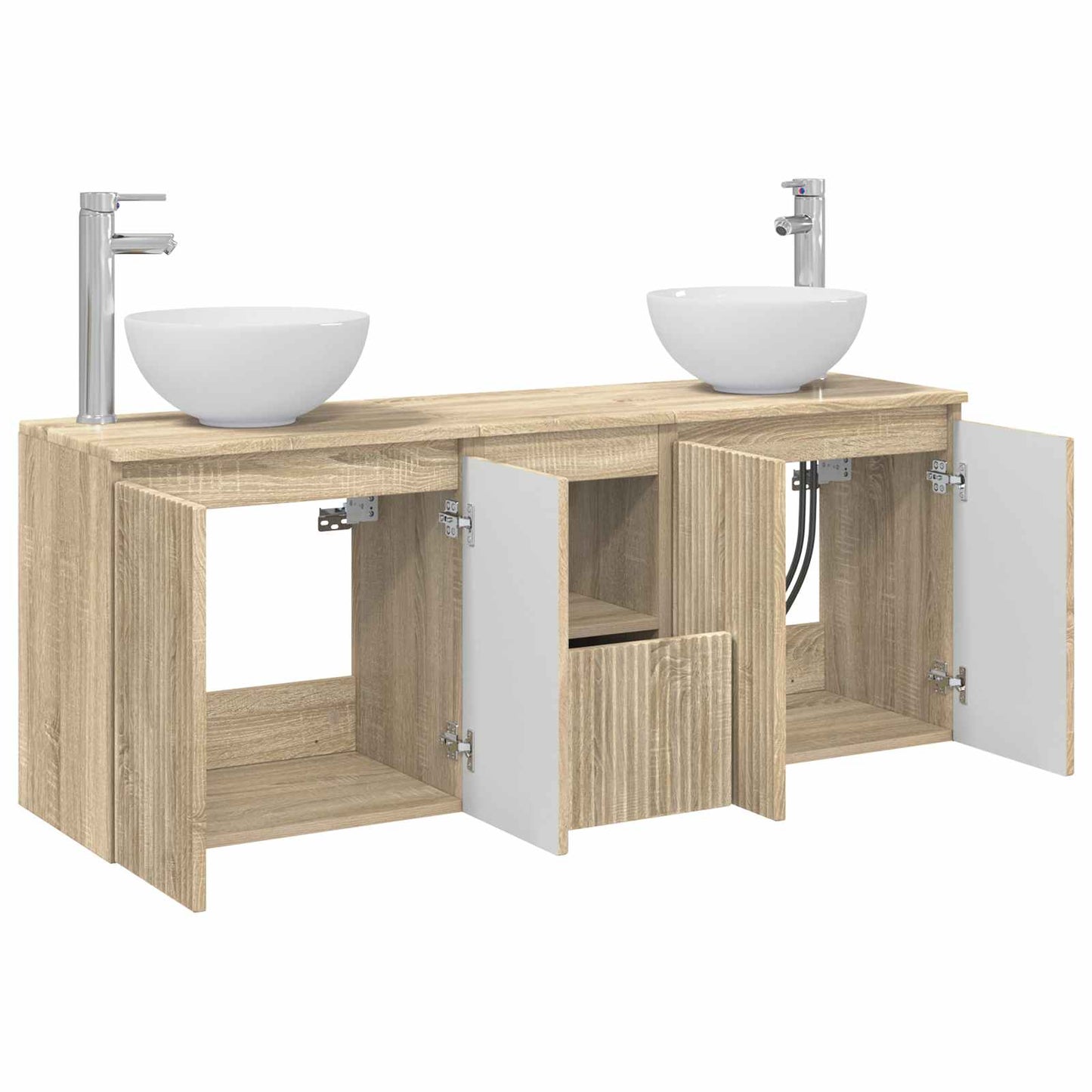 vidaXL Σετ Ντουλαπιών Μπάνιου 3 τμχ. Sonoma Δρυς 49,5 x 35 x 63 εκ