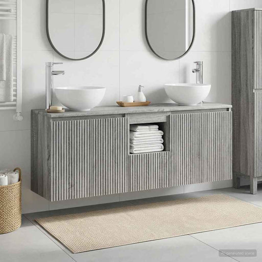 vidaXL Σετ Ντουλαπιών Μπάνιου 3 τμχ. Γκρι Sonoma 49,5 x 35 x 63 εκ