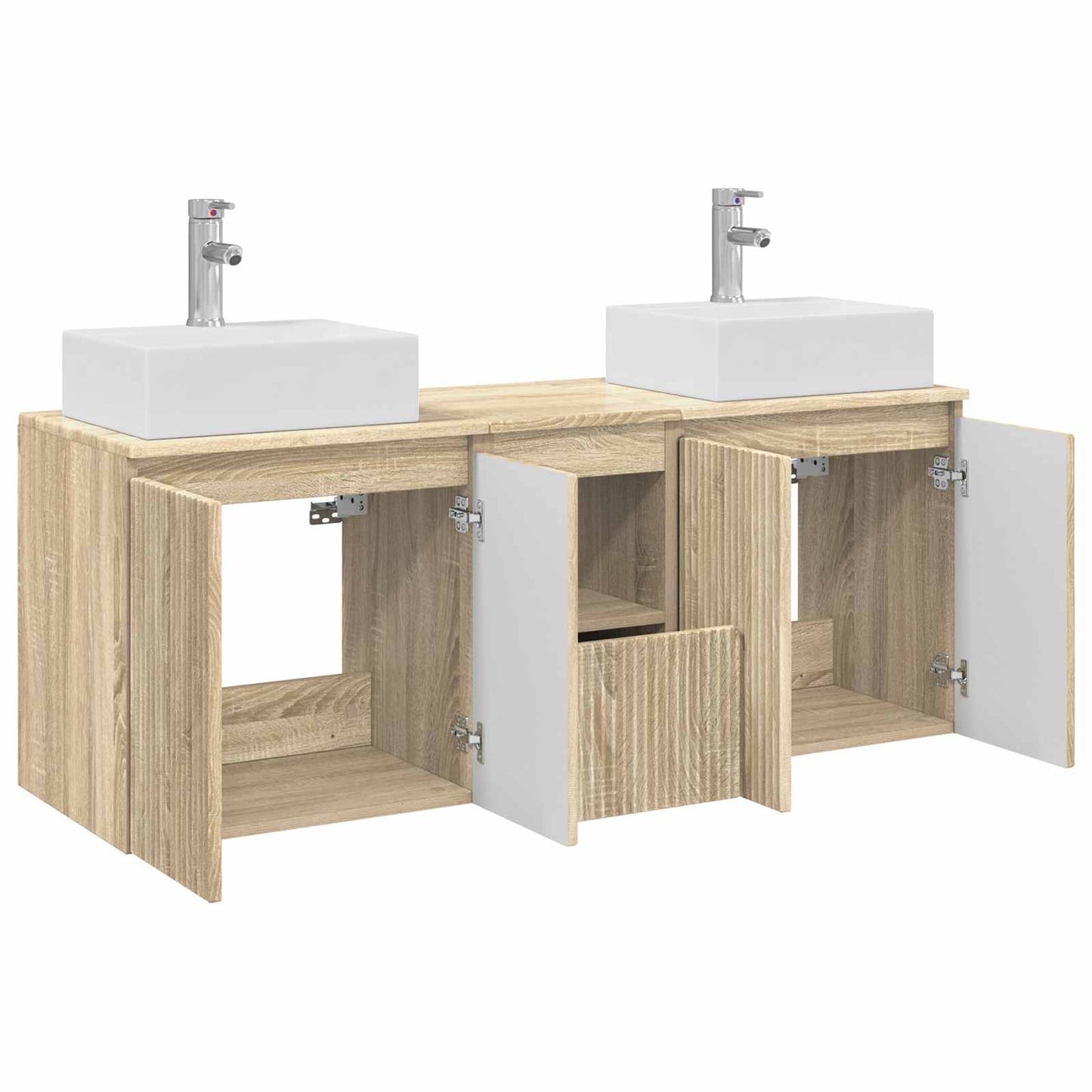 vidaXL Σετ Ντουλαπιών Μπάνιου 3 τμχ. Sonoma Δρυς 49,5 x 41 x 62,5 εκ