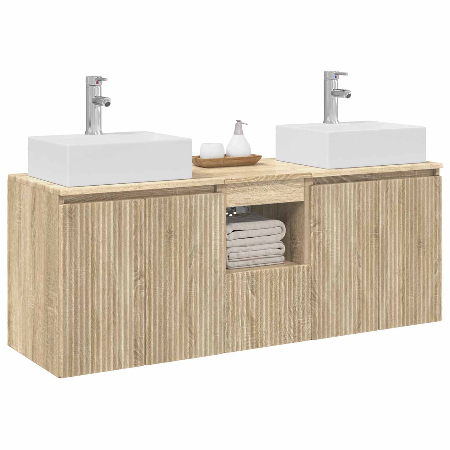 vidaXL Σετ Ντουλαπιών Μπάνιου 3 τμχ. Sonoma Δρυς 49,5 x 41 x 62,5 εκ