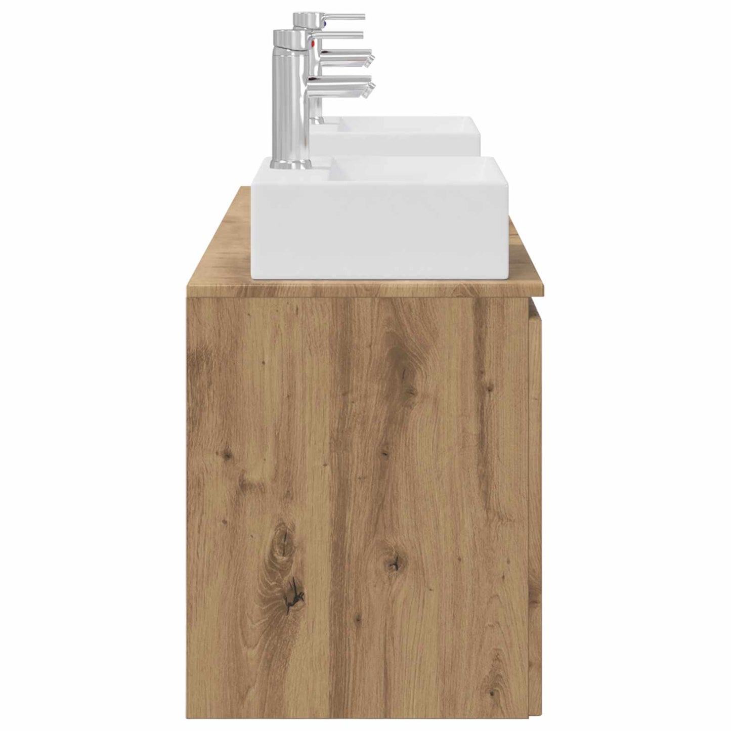 vidaXL Σετ Ντουλαπιών Μπάνιου 3 τμχ. Artisan Δρυς 129 x 41 x 79.5 εκ.