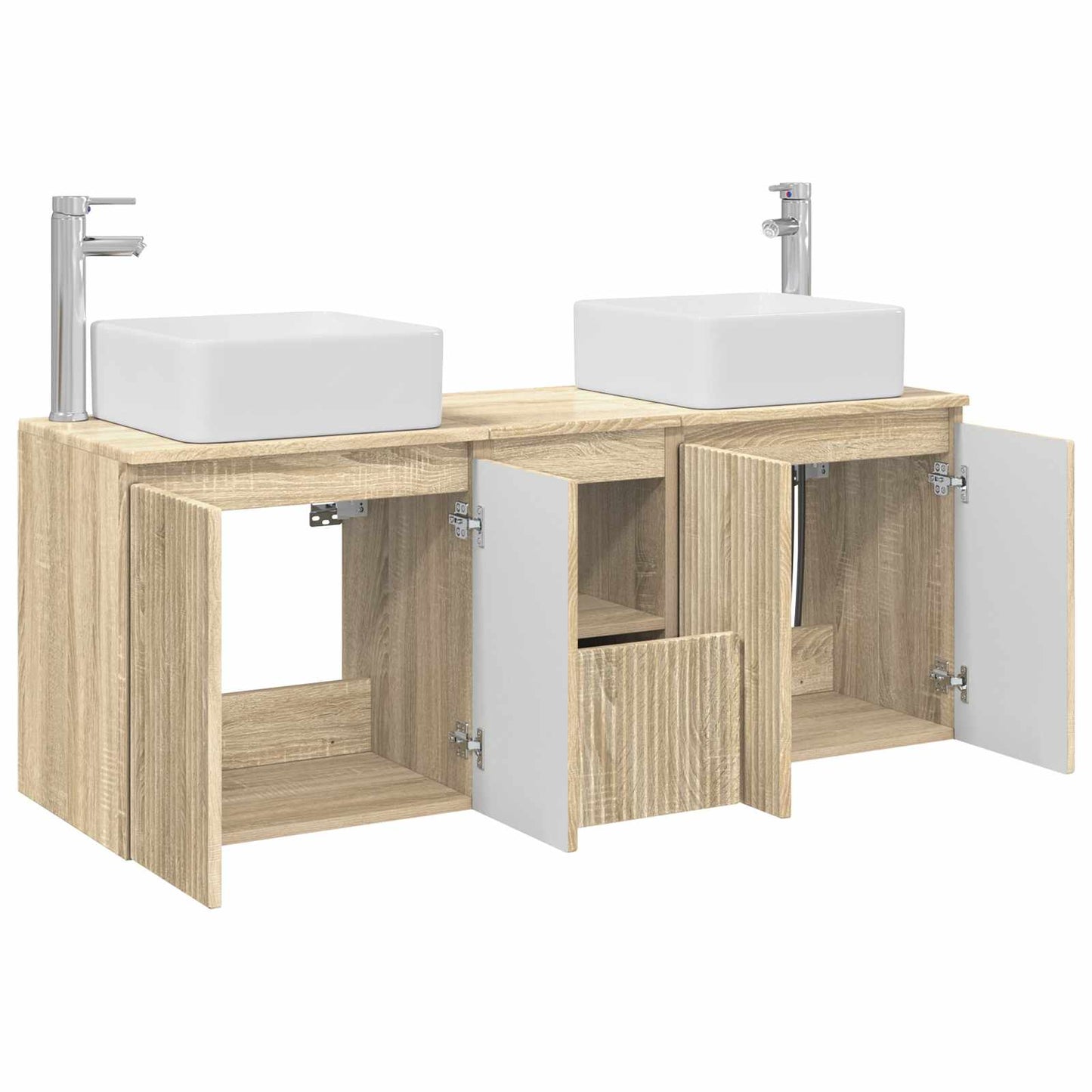 vidaXL Σετ Ντουλαπιών Μπάνιου 3 τμχ. Sonoma Δρυς 135 x 35 x 80 εκ.