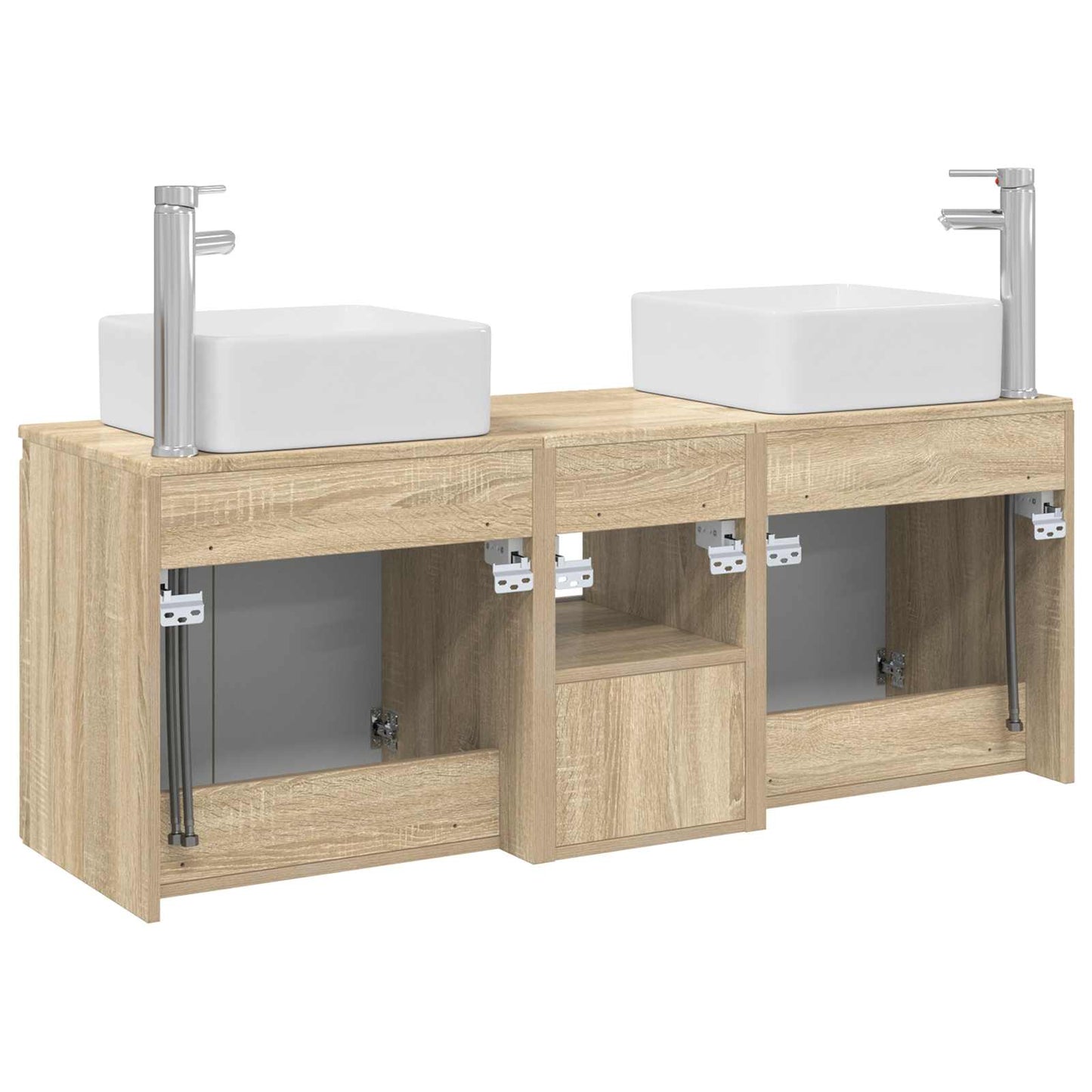 vidaXL Σετ Ντουλαπιών Μπάνιου 3 τμχ. Sonoma Δρυς 135 x 35 x 80 εκ.