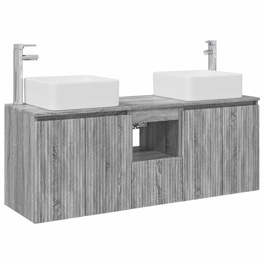 vidaXL Σετ Ντουλαπιών Μπάνιου 3 τμχ. Γκρι Sonoma 53 x 35 x 63 εκ