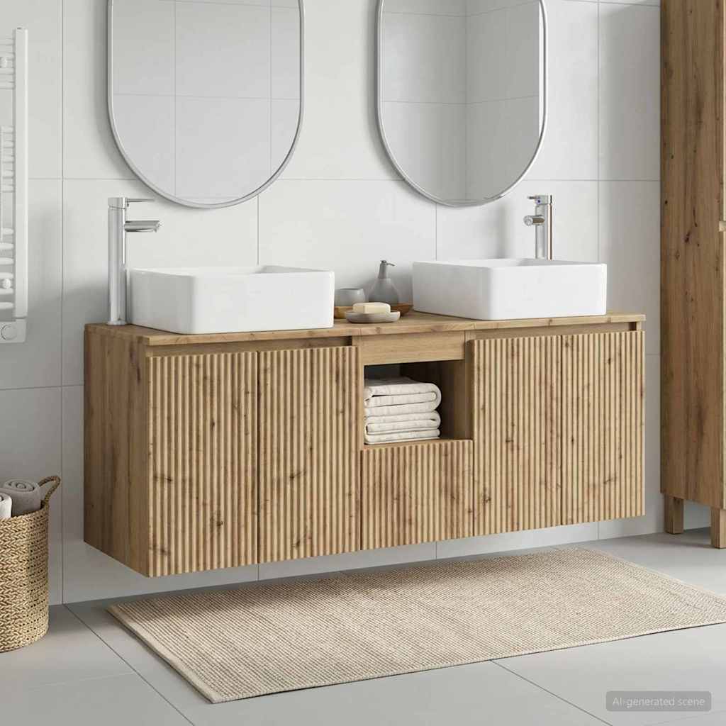 vidaXL Σετ Ντουλαπιών Μπάνιου 3 τμχ. Artisan Δρυς 135 x 35 x 80 εκ.