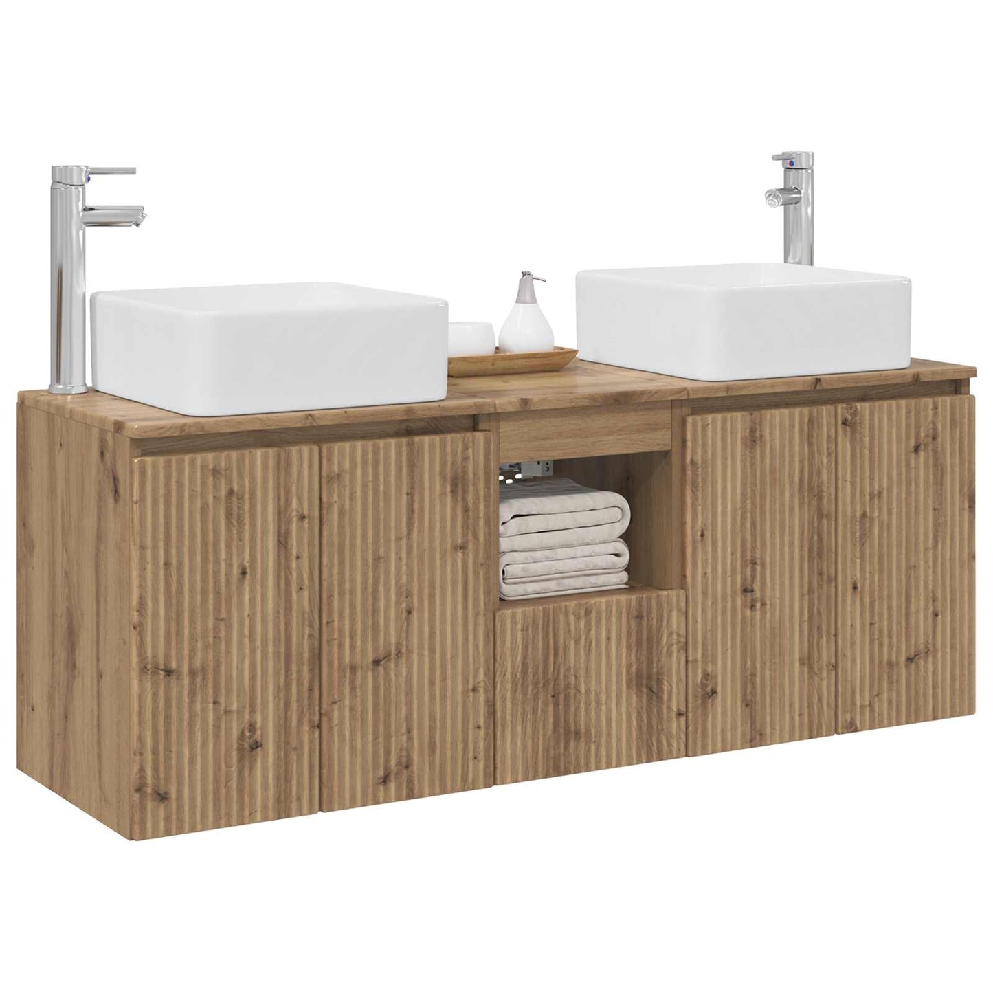 vidaXL Σετ Ντουλαπιών Μπάνιου 3 τμχ. Artisan Δρυς 135 x 35 x 80 εκ.
