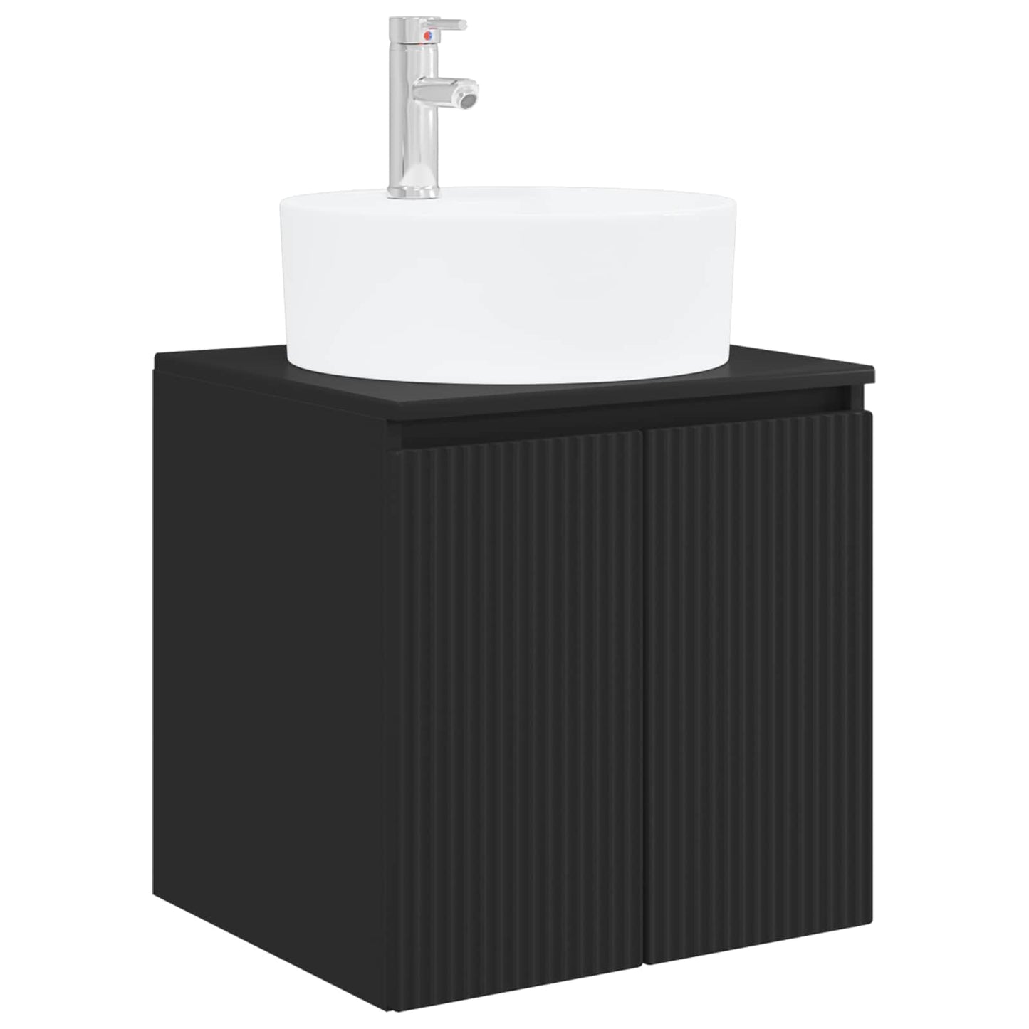 vidaXL Σετ Ντουλαπιών Μπάνιου 3 τμχ. Μαύρο 161.5 x 44.5 x 82 cm