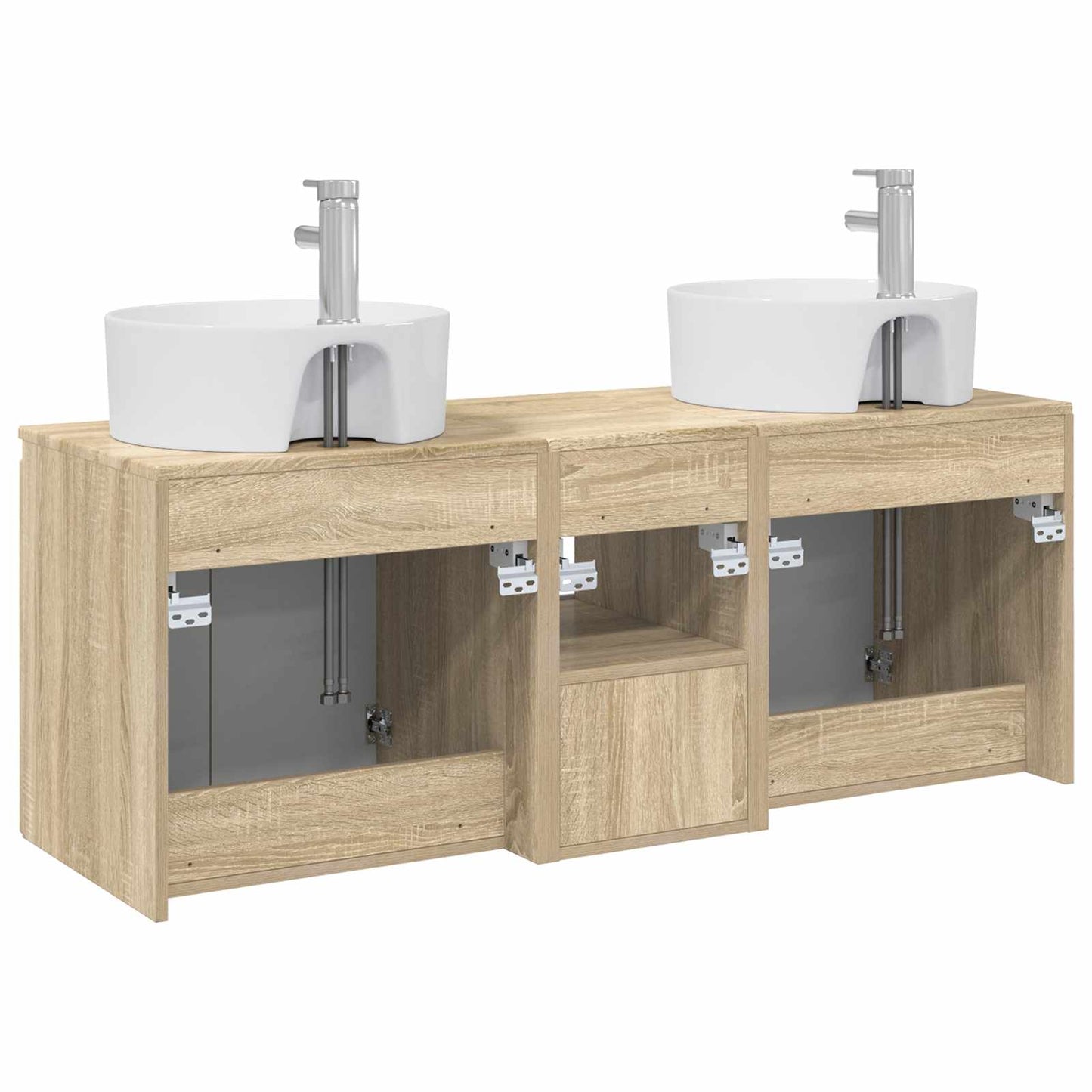 vidaXL Σετ Ντουλαπιών Μπάνιου 3 τμχ. Sonoma Δρυς 49,5 x 44,5 x 65 εκ