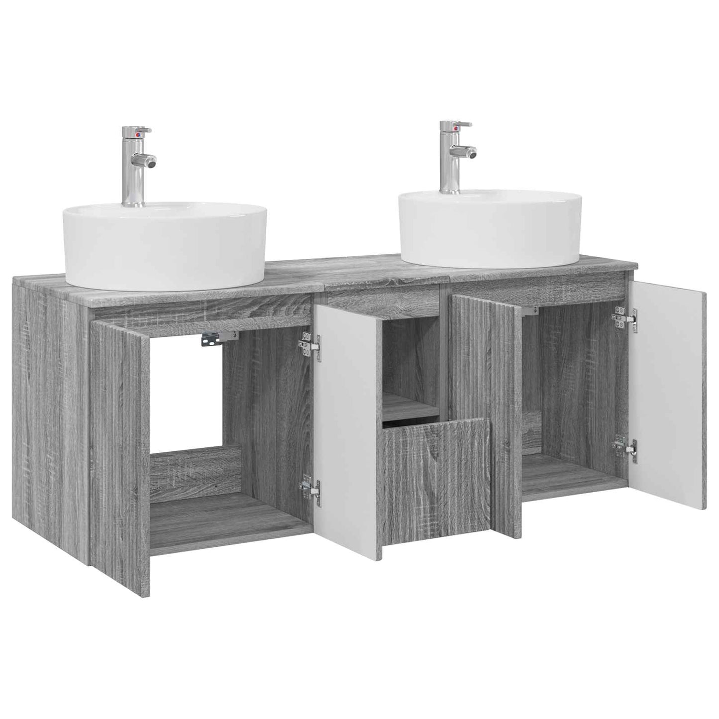 vidaXL Σετ Ντουλαπιών Μπάνιου 3 τμχ. Γκρι Sonoma 49,5 x 44,5 x 65 εκ