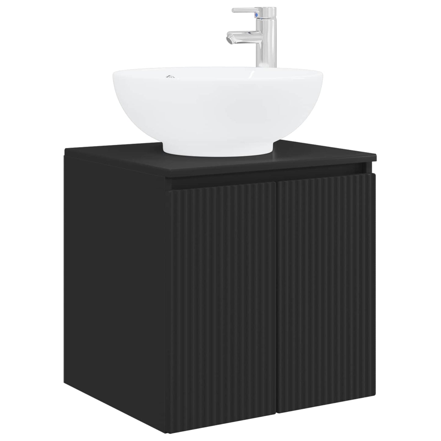 vidaXL Σετ Ντουλαπιών Μπάνιου 3 τμχ. Μαύρο 49,5 x 44,5 x 65 εκ