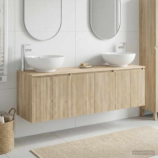 vidaXL Σετ Ντουλαπιών Μπάνιου 3 τμχ. Sonoma Δρυς 49,5 x 44,5 x 65 εκ