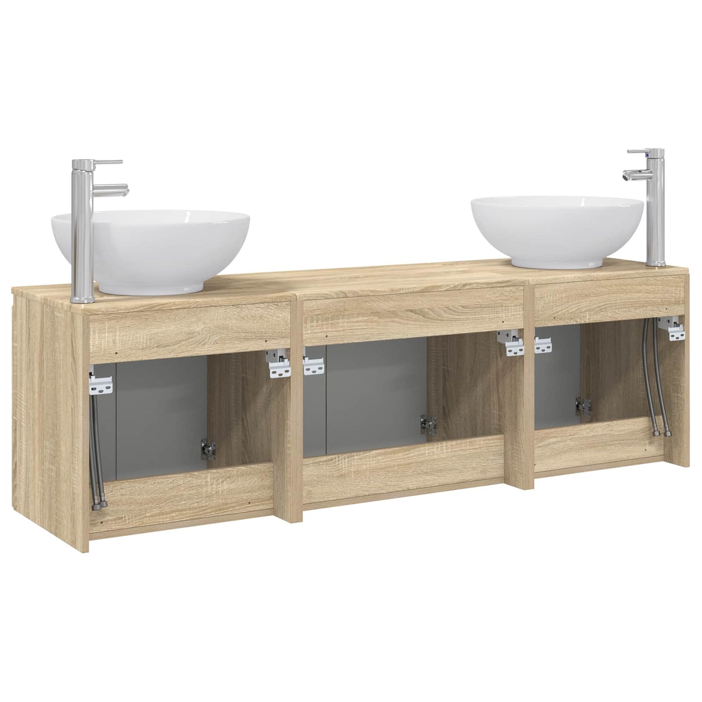 vidaXL Σετ Ντουλαπιών Μπάνιου 3 τμχ. Sonoma Δρυς 49,5 x 44,5 x 65 εκ