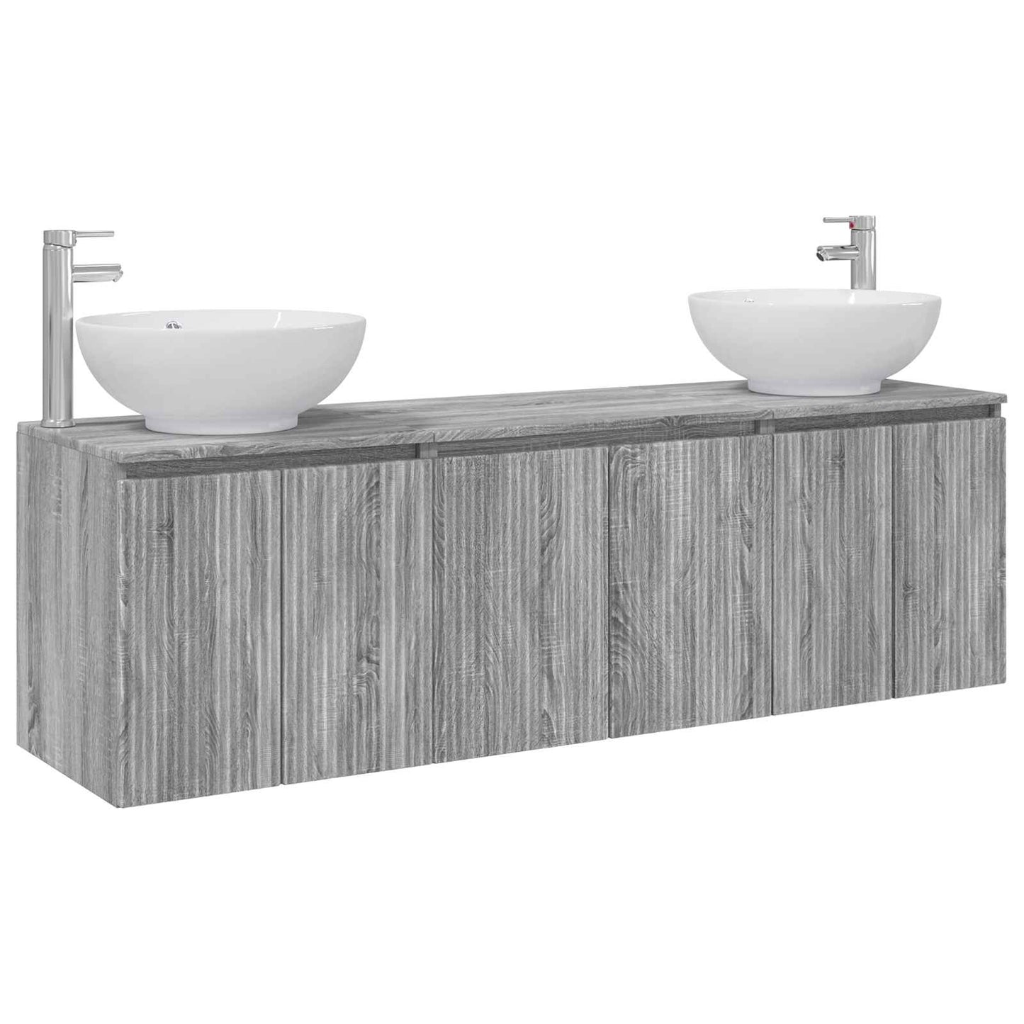 vidaXL Σετ Ντουλαπιών Μπάνιου 3 τμχ. Γκρι Sonoma 49,5 x 44,5 x 65 εκ