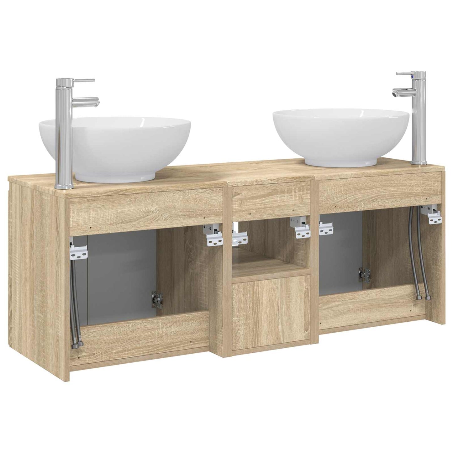 vidaXL Σετ Ντουλαπιών Μπάνιου 3 τμχ. Sonoma Δρυς 49,5 x 44,5 x 65 εκ