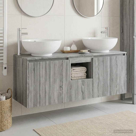 vidaXL Σετ Ντουλαπιών Μπάνιου 3 τμχ. Γκρι Sonoma 49,5 x 44,5 x 65 εκ