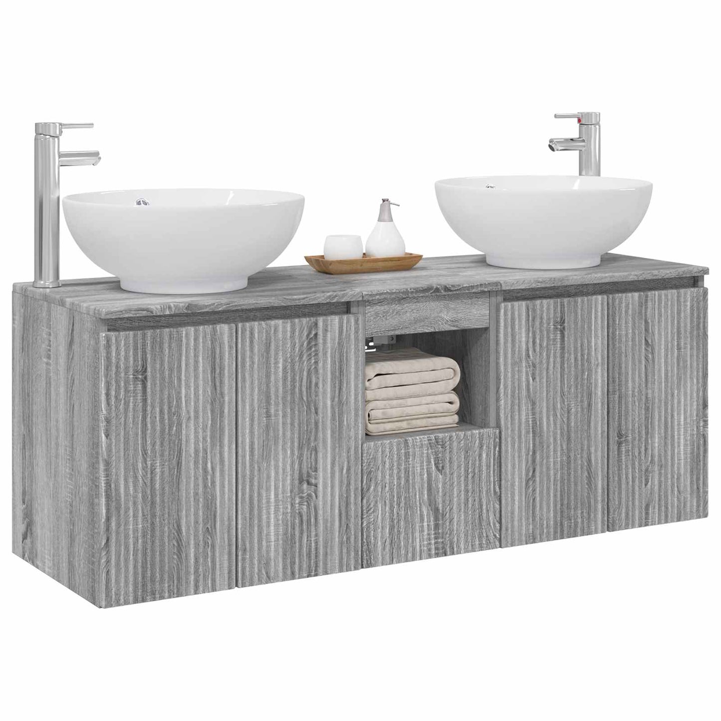 vidaXL Σετ Ντουλαπιών Μπάνιου 3 τμχ. Γκρι Sonoma 49,5 x 44,5 x 65 εκ