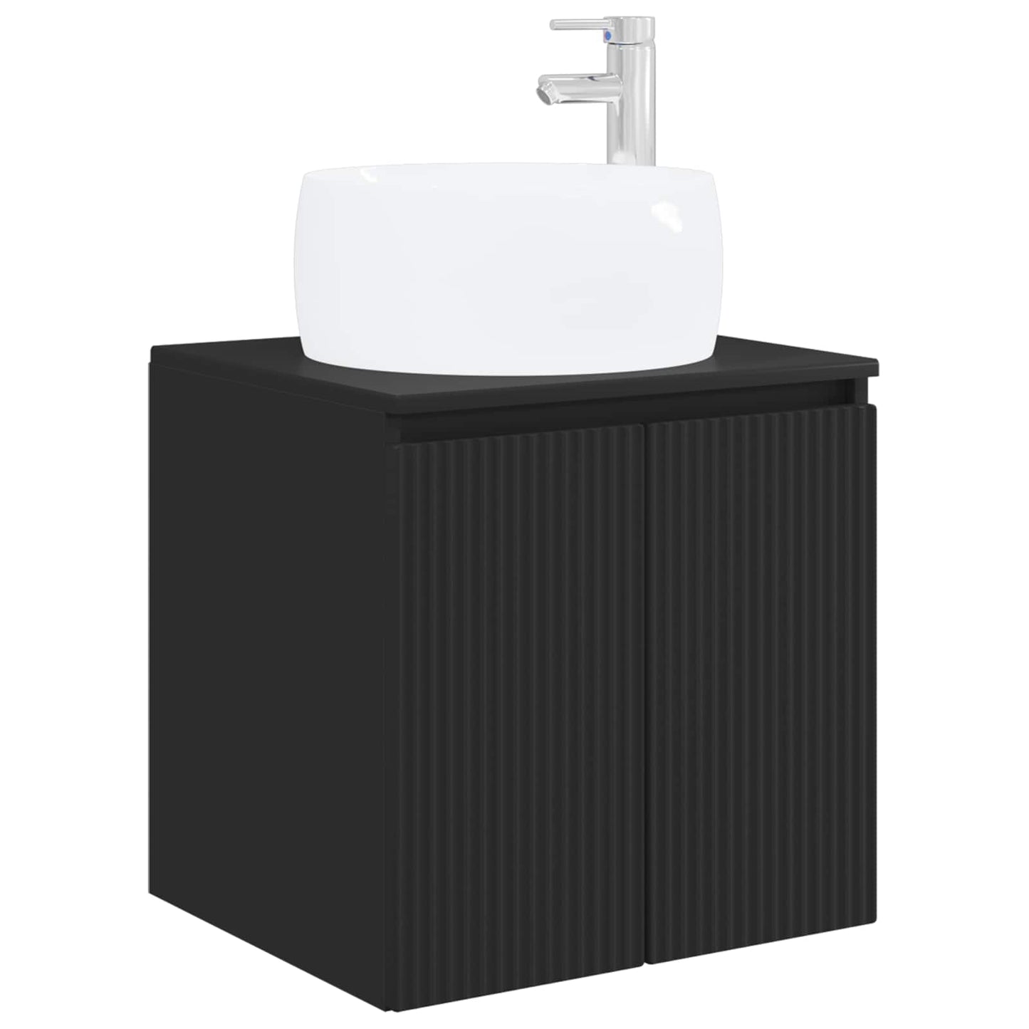 vidaXL Σετ Ντουλαπιών Μπάνιου 3 τμχ. Μαύρο 49,5 x 44,5 x 66 εκ