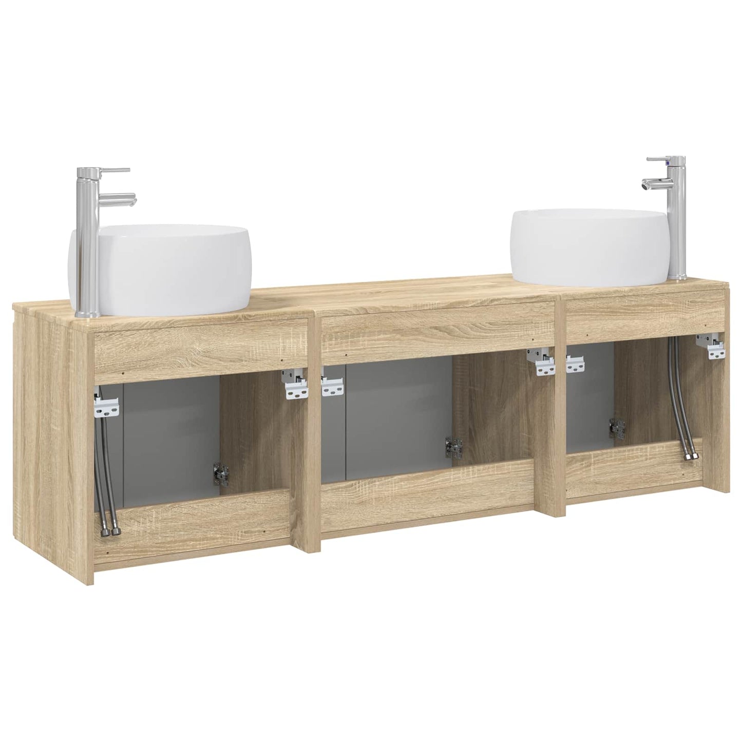 vidaXL Σετ Ντουλαπιών Μπάνιου 3 τμχ. Sonoma Δρυς 49,5 x 44,5 x 66 εκ