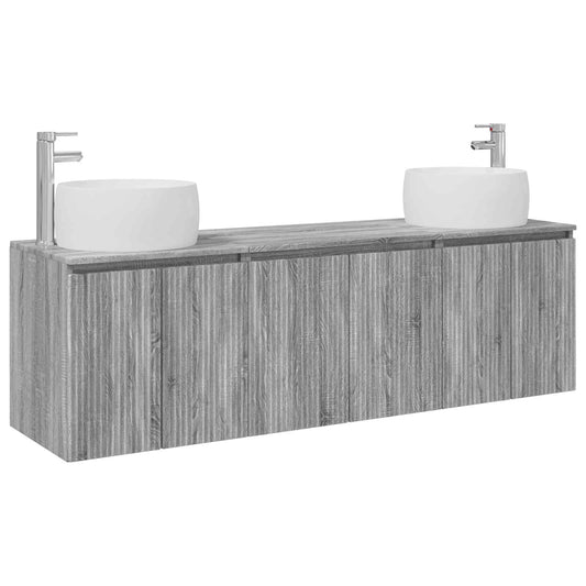 vidaXL Σετ Ντουλαπιών Μπάνιου 3 τμχ. Γκρι Sonoma 49,5 x 44,5 x 66 εκ