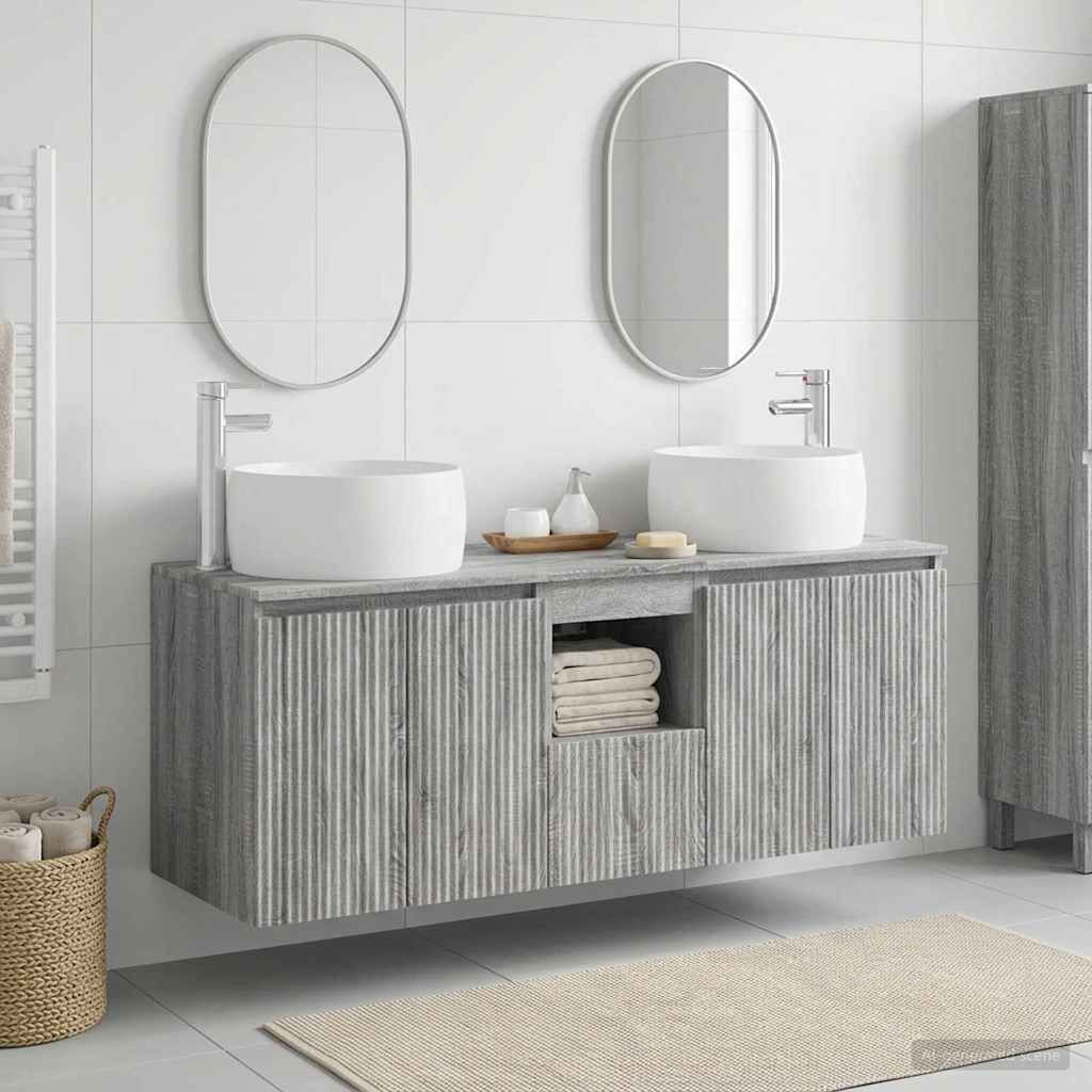 vidaXL Σετ Ντουλαπιών Μπάνιου 3 τμχ. Γκρι Sonoma 49,5 x 44,5 x 66 εκ