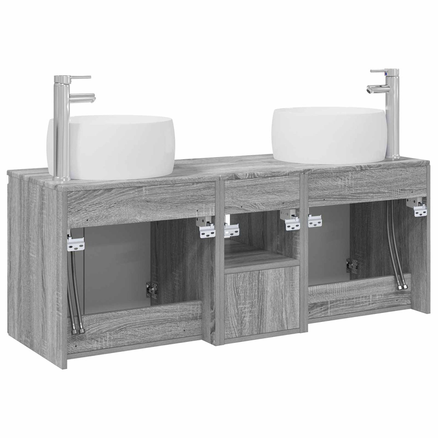 vidaXL Σετ Ντουλαπιών Μπάνιου 3 τμχ. Γκρι Sonoma 49,5 x 44,5 x 66 εκ