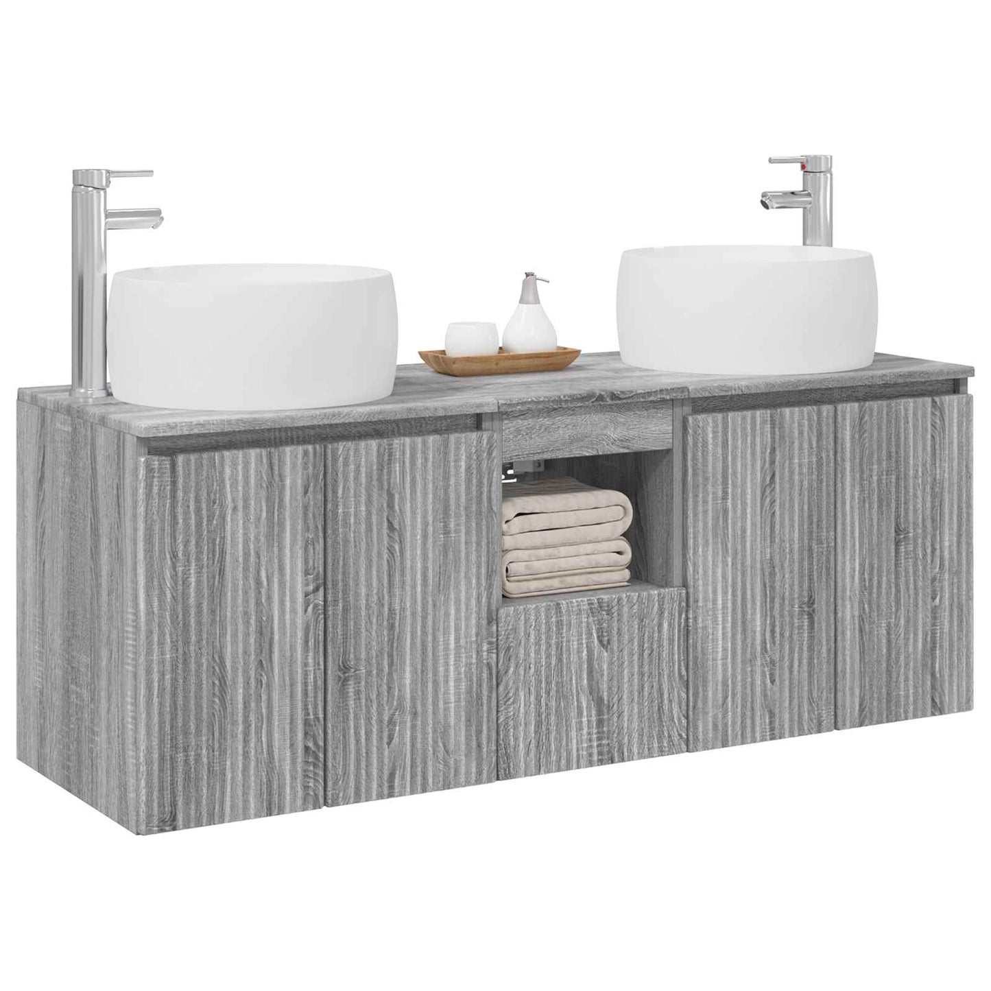 vidaXL Σετ Ντουλαπιών Μπάνιου 3 τμχ. Γκρι Sonoma 49,5 x 44,5 x 66 εκ