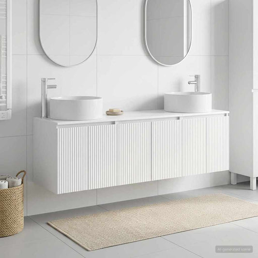 vidaXL Σετ Ντουλαπιών Μπάνιου 3 τμχ. Γυαλιστερό Λευκό