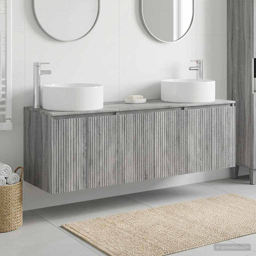 vidaXL Σετ Ντουλαπιών Μπάνιου 3 τμχ. Γκρι Sonoma 161,5 x 44,5 x 80 εκ.