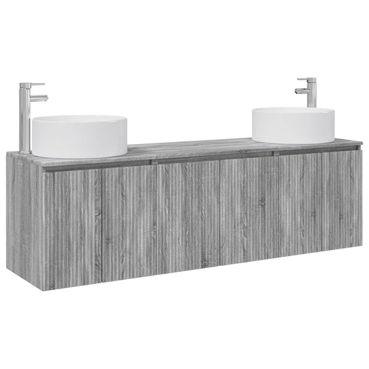 vidaXL Σετ Ντουλαπιών Μπάνιου 3 τμχ. Γκρι Sonoma 49,5 x 44,5 x 65,5 εκ