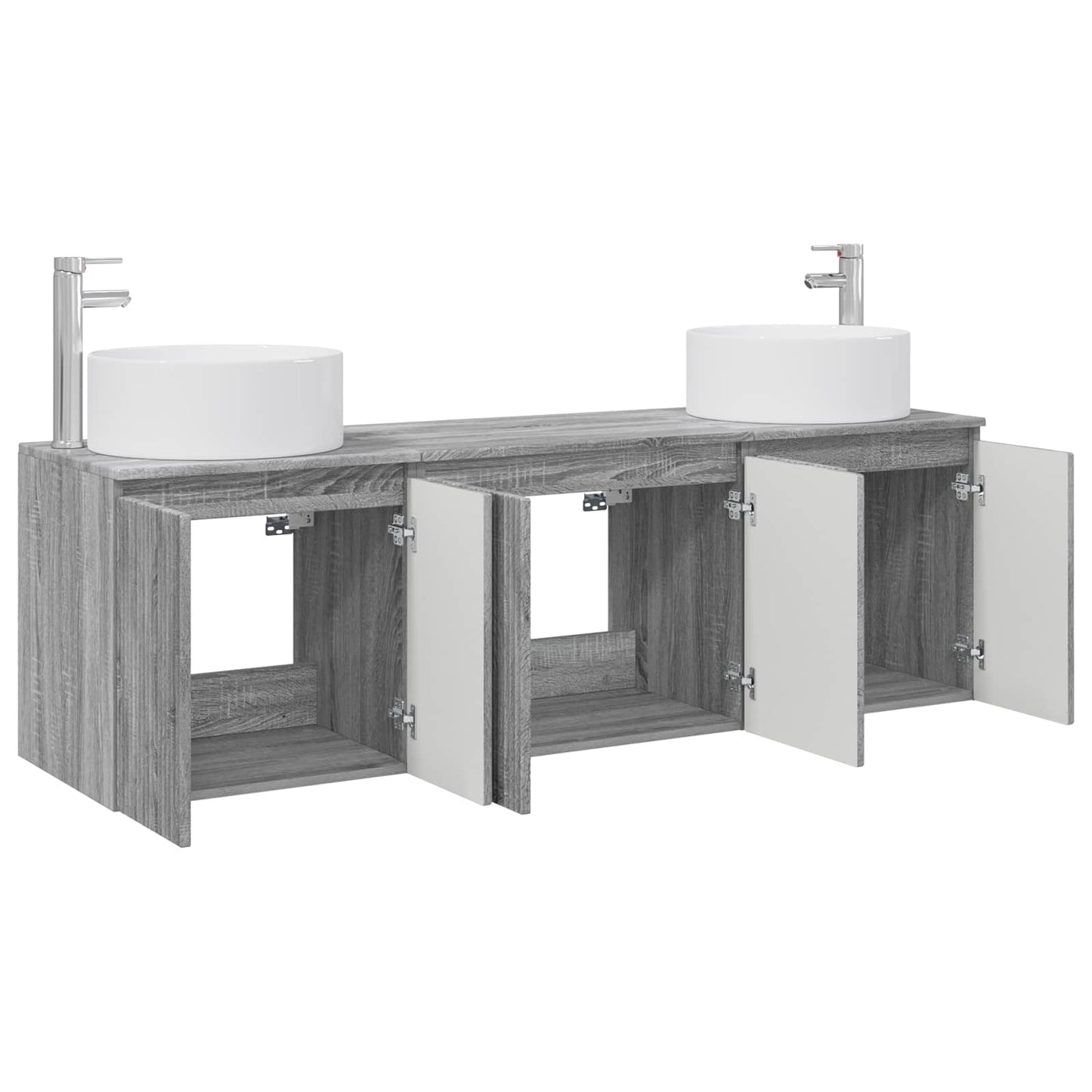 vidaXL Σετ Ντουλαπιών Μπάνιου 3 τμχ. Γκρι Sonoma 161,5 x 44,5 x 80 εκ.