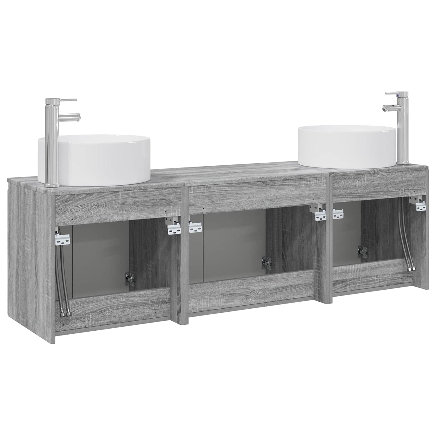 vidaXL Σετ Ντουλαπιών Μπάνιου 3 τμχ. Γκρι Sonoma 161,5 x 44,5 x 80 εκ.