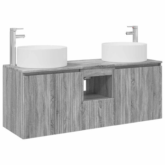 vidaXL Σετ Ντουλαπιών Μπάνιου 3 τμχ. Γκρι Sonoma 49,5 x 44,5 x 65,5 εκ