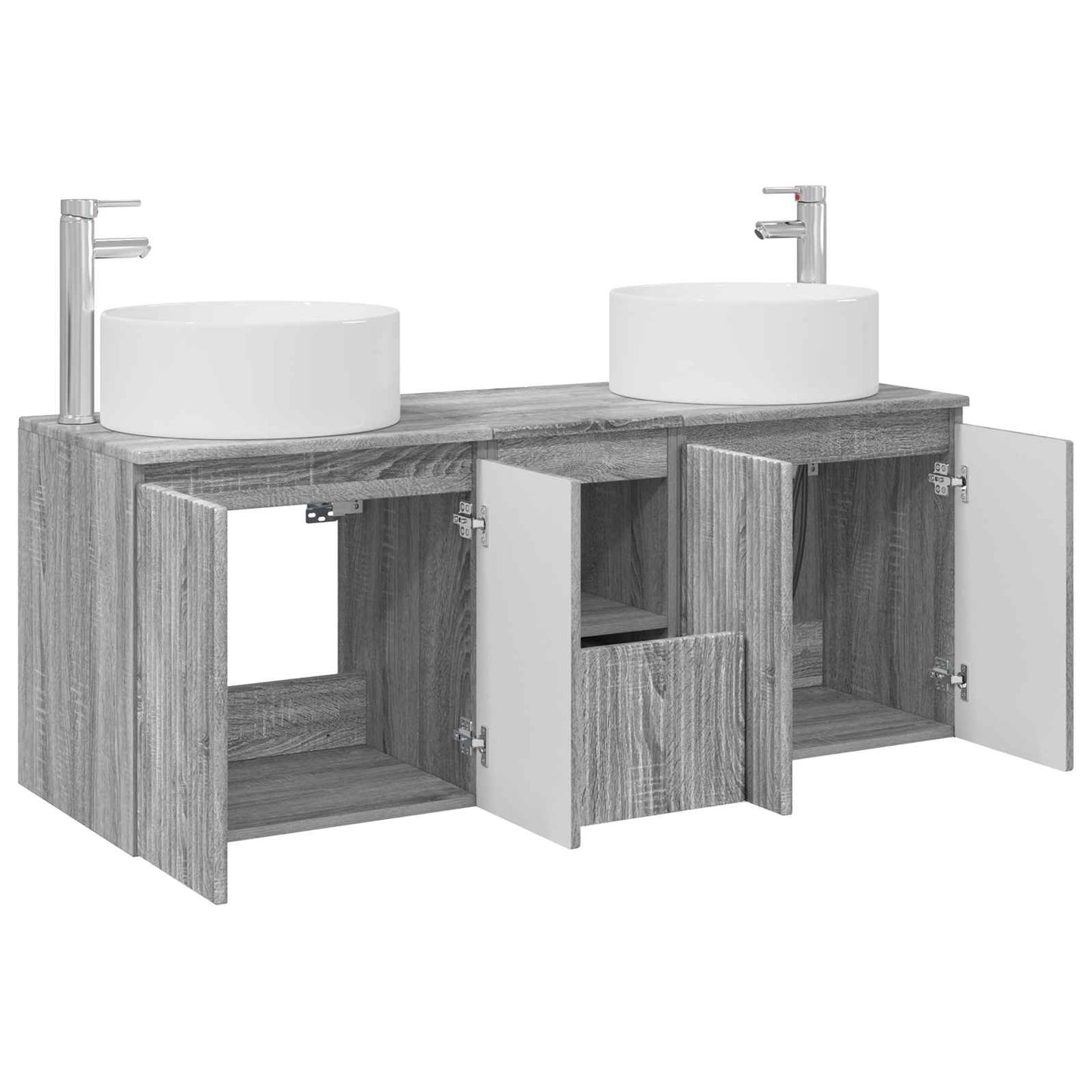 vidaXL Σετ Ντουλαπιών Μπάνιου 3 τμχ. Γκρι Sonoma 49,5 x 44,5 x 65,5 εκ
