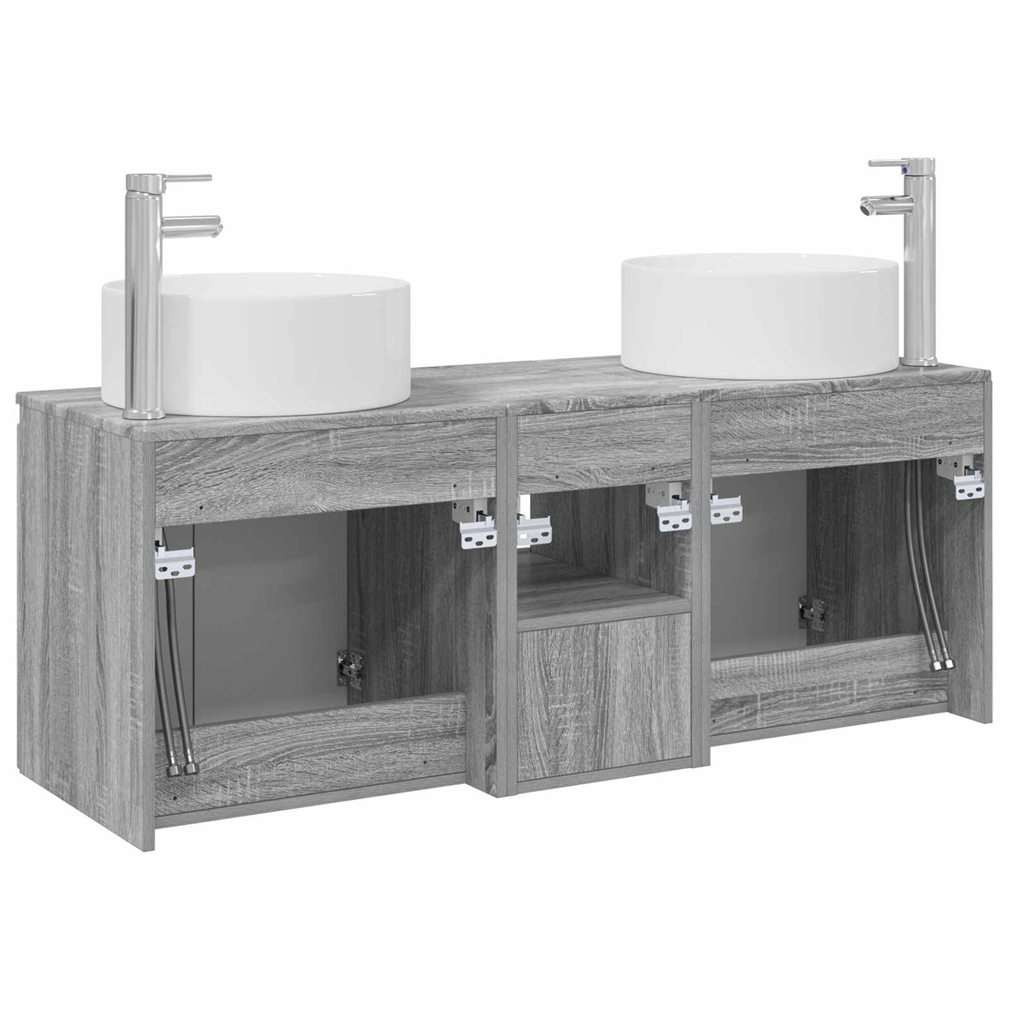 vidaXL Σετ Ντουλαπιών Μπάνιου 3 τμχ. Γκρι Sonoma 49,5 x 44,5 x 65,5 εκ