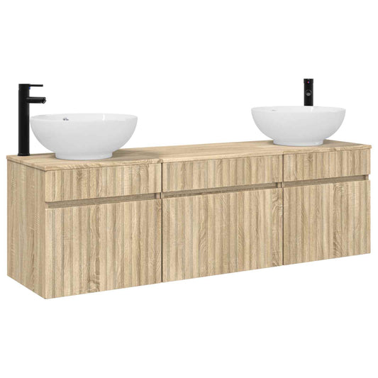 vidaXL Σετ Ντουλαπιών Μπάνιου 3 τμχ. Sonoma Δρυς 49 x 44,5 x 66,5 εκ