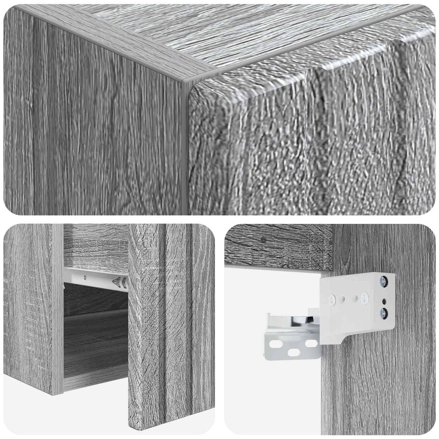 vidaXL Σετ Ντουλαπιών Μπάνιου 3 τμχ. Γκρι Sonoma 49 x 44,5 x 66,5 εκ