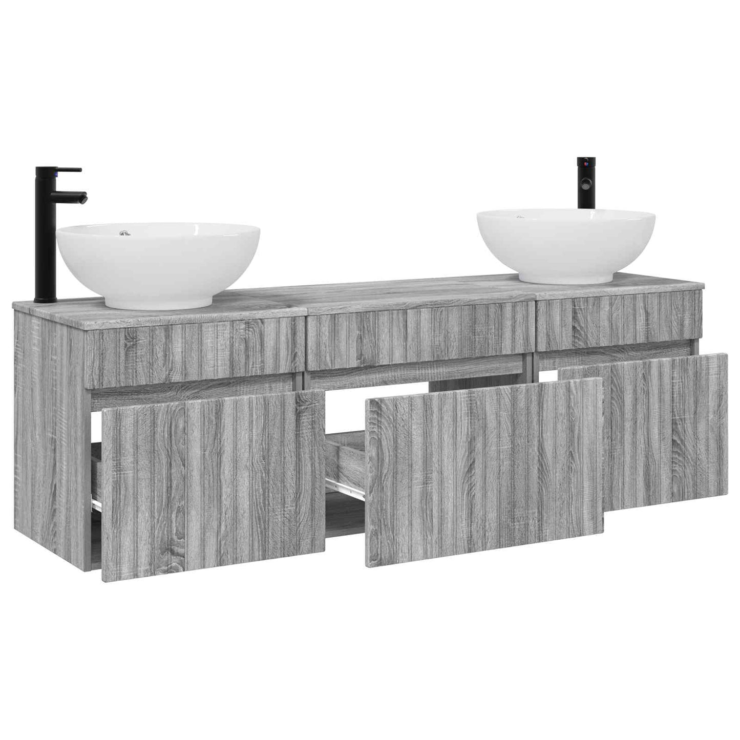 vidaXL Σετ Ντουλαπιών Μπάνιου 3 τμχ. Γκρι Sonoma 49 x 44,5 x 66,5 εκ